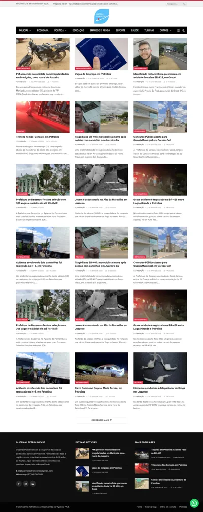 Blog Jornal Petrolinense página inicial