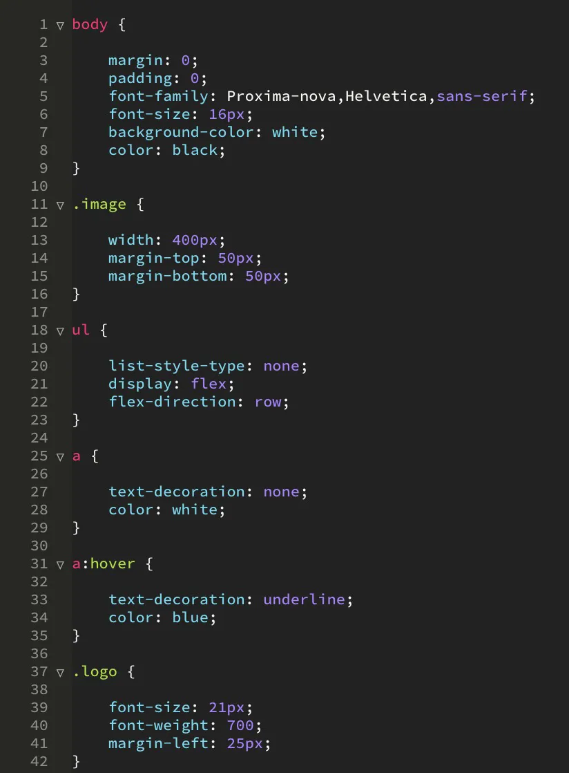 CSS exemplo de código