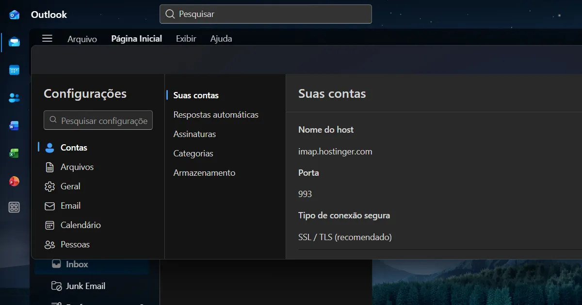 Como adicionar e mail institucional do domínio ao Outlook, adicionar e-mail Outlook