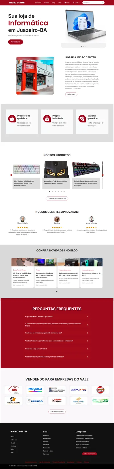 Site Micro Center página inicial