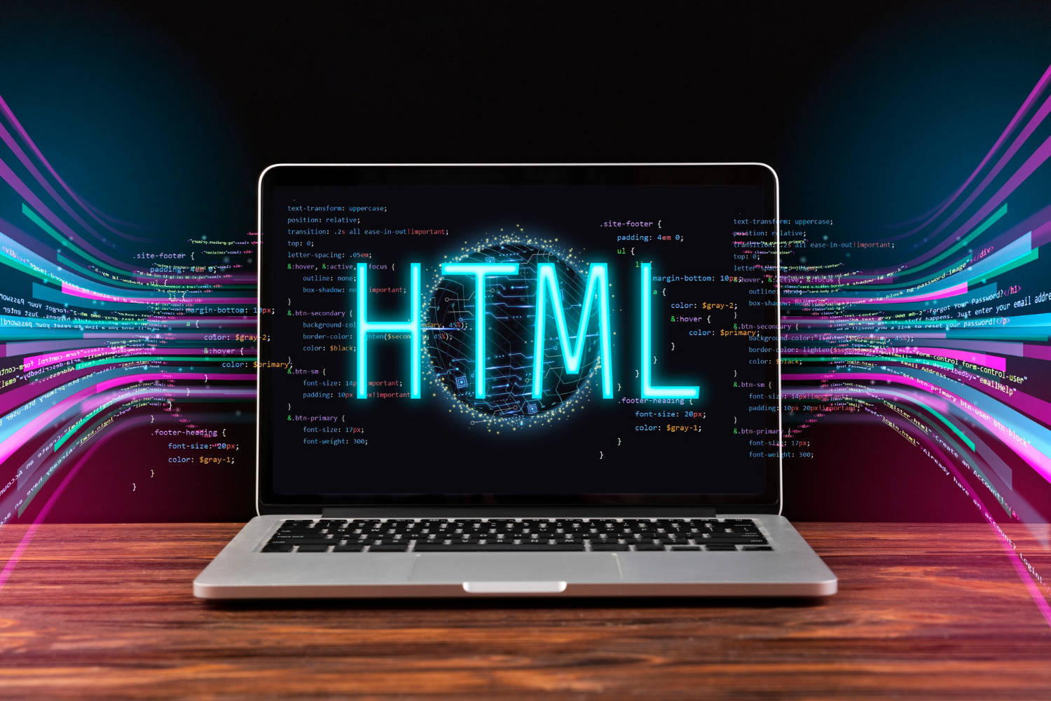 html system websites concept laptop